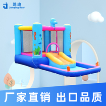 Tiaodi childrens inflatable castle home seahorse trampoline spray water indoor and outdoor Taobao castle small and medium-sized trampoline slide