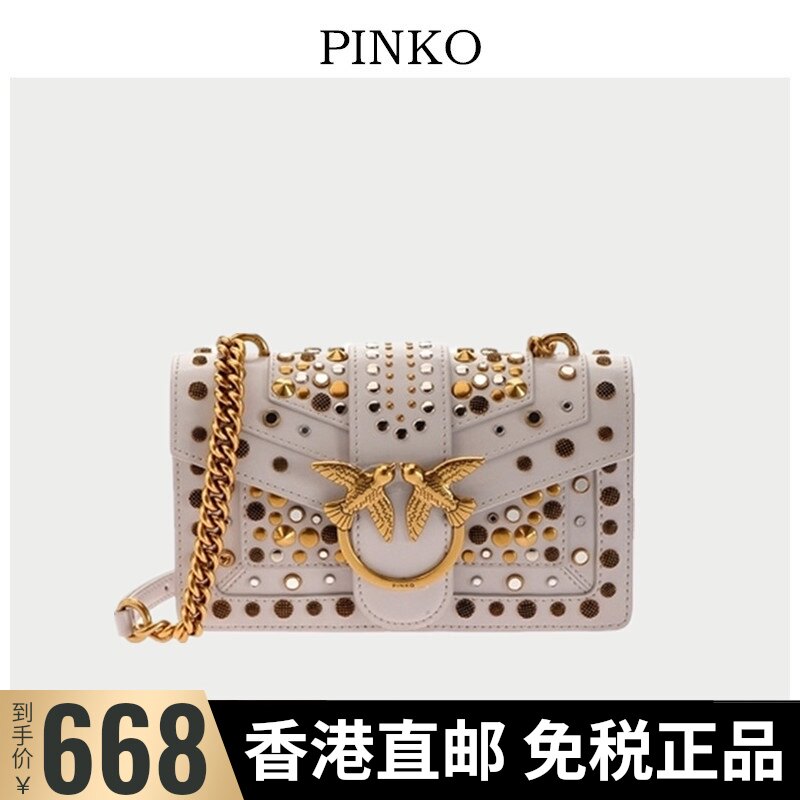 pinko swallow bag 20 new high vintage rivets leather chain shoulder women's messenger bag