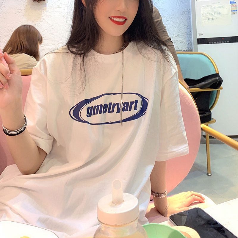 GMETRYART basic item short-sleeved Harajuku print round neck T-shirt couple loose national tide tee