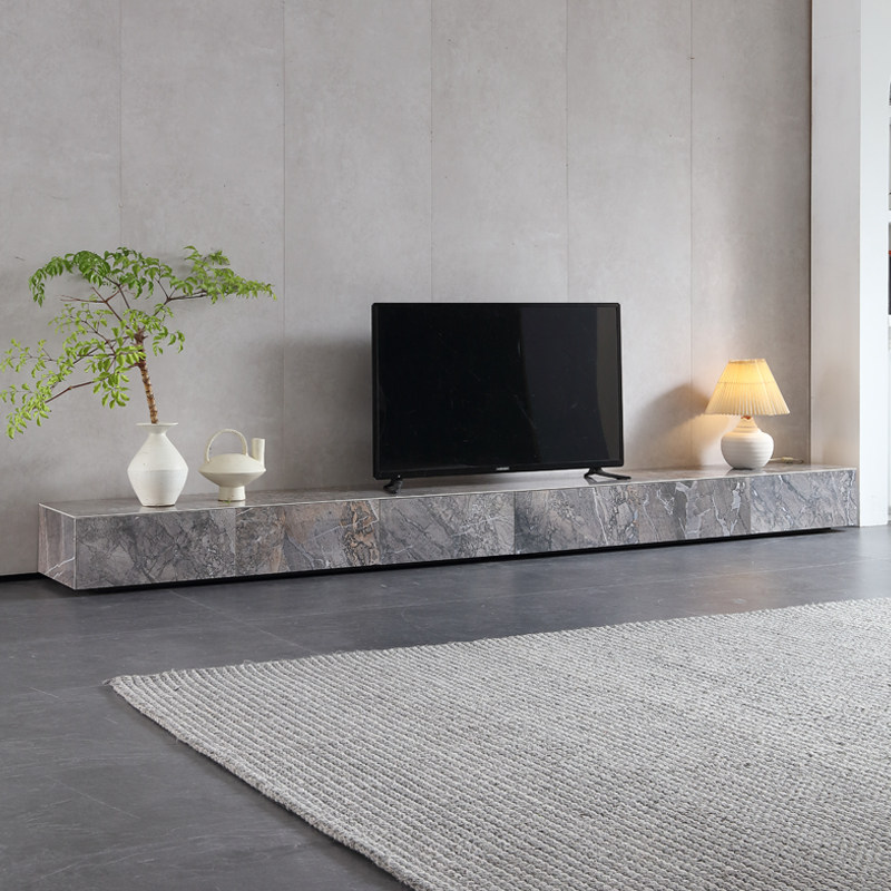 Sybas Brown Rock Plate TV Cabinet Light Extravagant Cabinet Marble Living-room Terrace Extremely Brief Modern Minimalist Background Wall Cabinet