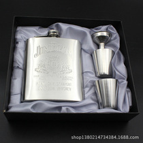 Customizable gift box small wine bottle portable funnel wine glass high-end ounce gift set 7 stainless steel wine bottles