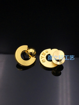 Plated 24k real gold China Life Insurance company logo three-dimensional spherical hollow badge can be customized