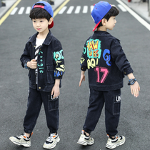 Boy Clothing Boy Cowboy Suit 2022 Spring Autumn New CUHK Children Foreign Air Clothes Boy Casual Two Sets Eben