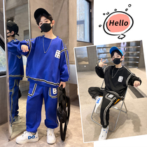 Boys spring clothes suit 2022 new spring clothing childrens clothing Fried Street Foreign Air Great Boy Handsome Gas Long Pants Tide