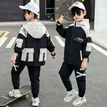 Childrens clothing Boys  autumn suit 2021 new boy spring and autumn foreign style big boy handsome two-piece set tide