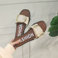 Dép xã hội nữ mùa hè thời trang retro 2018 mới học sinh phẳng giản dị hè hè cá tính dép quai hậu nữ đi học