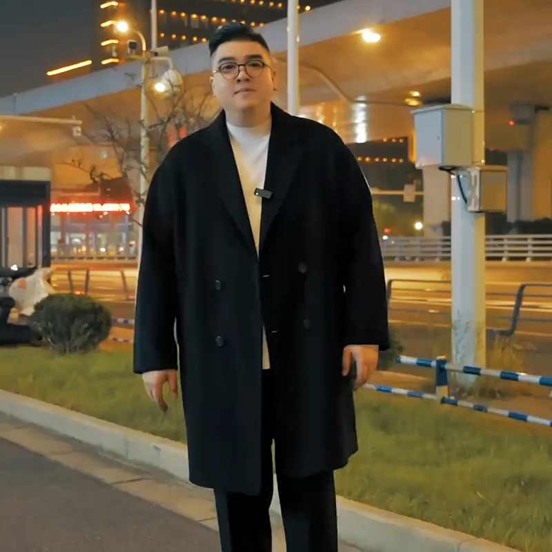 Plus-Size Double-Sided Fleece High-End Coat for Men, Mid-Length, Extra Large, Double-Breasted Wool Trench Coat Plus-Size Double-Sided Fleece High-End Coat for Men, Mid-Length, Extra Large, Double-Breasted Wool Trench Coat