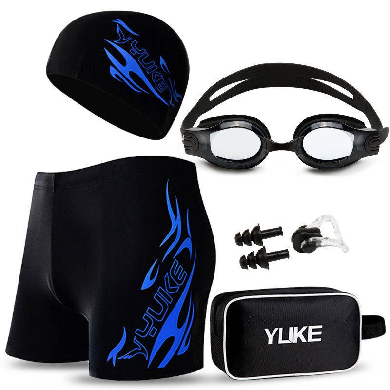 Đồ bơi nam boxer quần nam mùa xuân nóng quần kích thước lớn đồ bơi lỏng nam thời trang kính bơi mũ thiết bị đồ bơi - Nam bơi đầm đồ bơi trẻ em nam