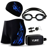 Đồ bơi nam boxer quần nam mùa xuân nóng quần kích thước lớn đồ bơi lỏng nam thời trang kính bơi mũ thiết bị đồ bơi - Nam bơi đầm quần bơi nam đẹp