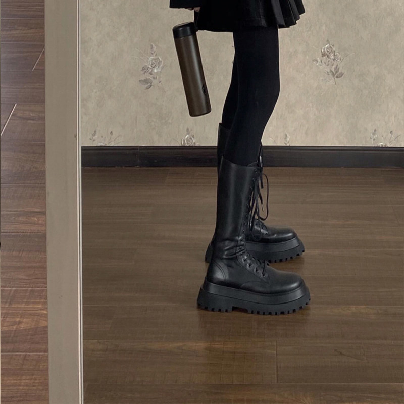 Upper foot good cool head thick bottom riding boots Women flat bottom Long boot Boots Female High Cylinder Boots