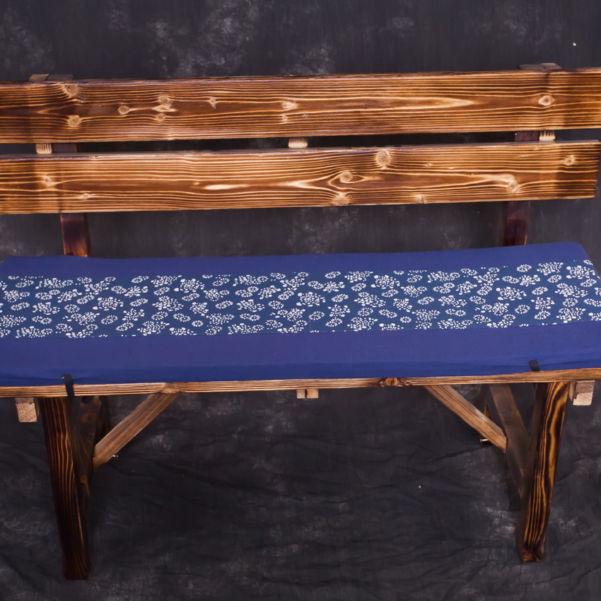 Chinese ethnic style bench cushion leisure farm pastoral teahouse long cushion pit strip cushion cotton hemp Northeast large flower cushion