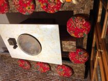 Round Square Kang tatami cotton linen northeast large flower seat cushion seat cushion Teahouse restaurant farmhouse chair cushion