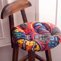 Cotton and Linen Group ethnic wind round rattan chair cushion bar Teahouse round cushion office chair cushion student bench cushion