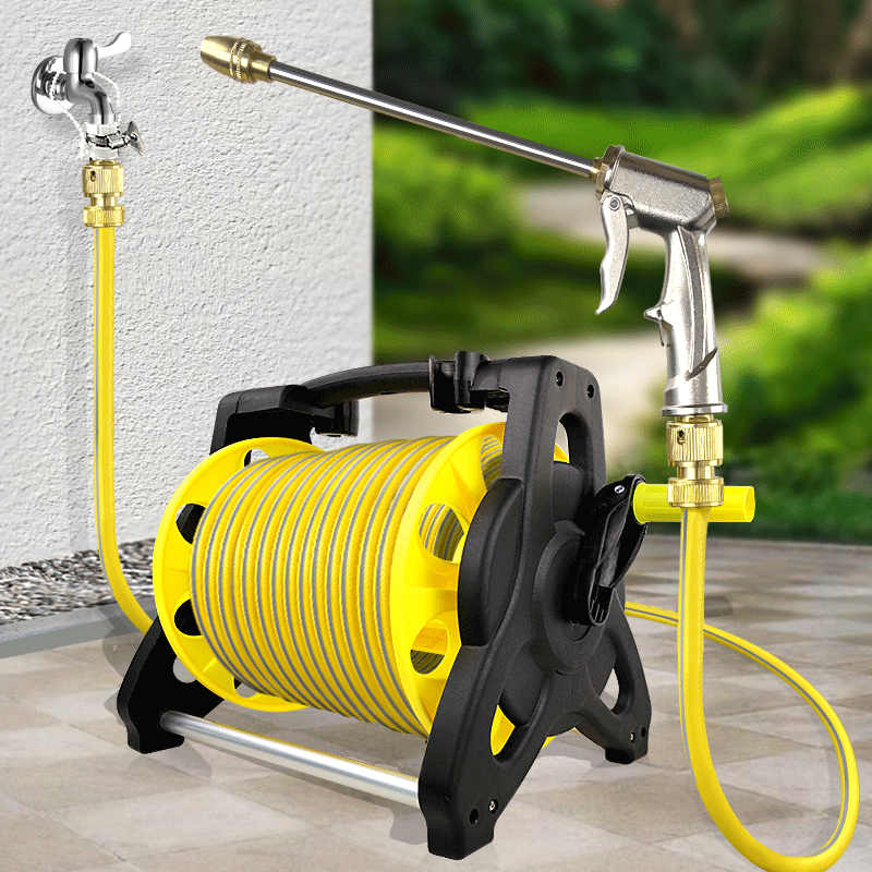 Car wash water pipe car storage rack car tool high pressure floor washing household multi-function watering water pipe reel set