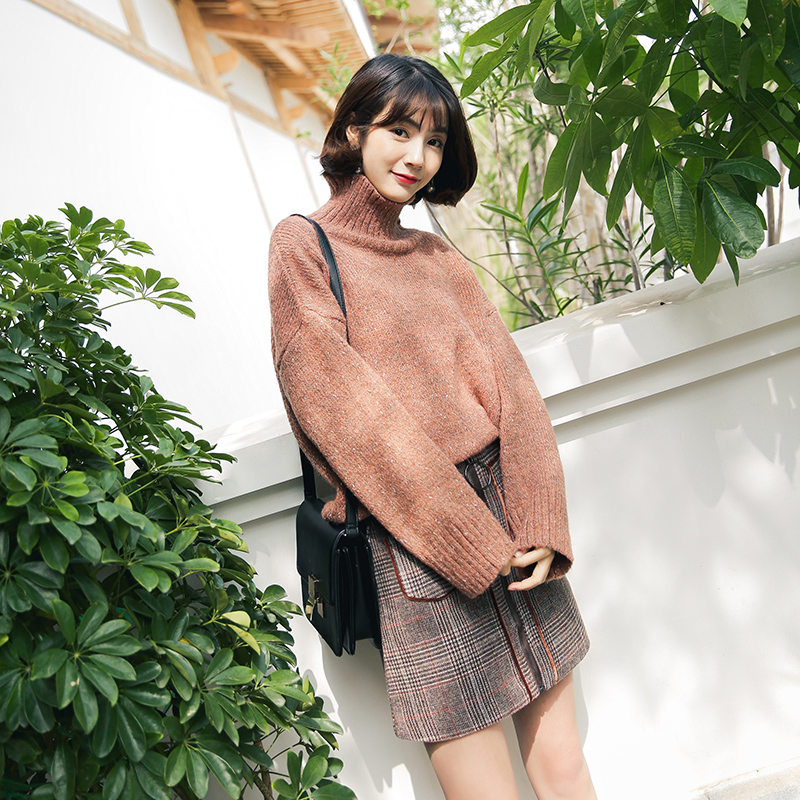 2017新款女神范小套装裙矮个子时尚潮毛衣裙子两件套秋季冬季针织