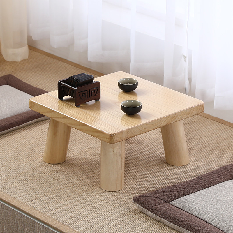 Day-style dwarf table solid wood tatami small table Zen meditation folk Dining Room Table Home Creative Dwarf Table Window Terrace Small Tea Table