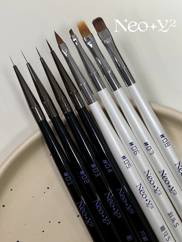 Neo-Y2 Nail Art Brush Practical Phototherapy Pen for Line Drawing/Painting/Universal/Carving/Slanted Tip/Gradient/Square and Round Neo-Y2 Nail Art Brush Practical Phototherapy Pen for Line Drawing/Painting/Universal/Carving/Slanted Tip/Gradient/Square and Round