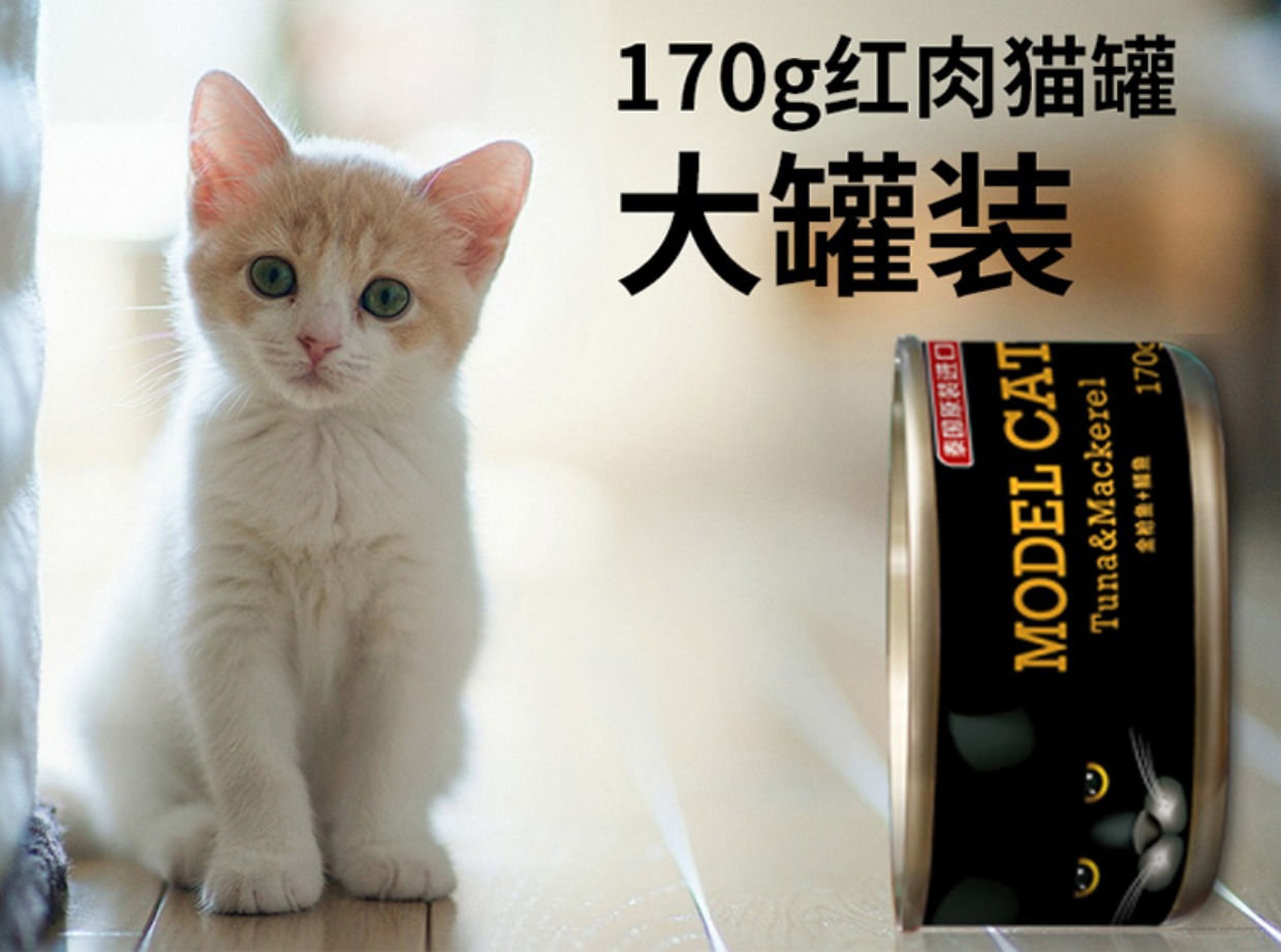 Mai Fudi mô hình mèo đóng hộp 170g đơn vào một con mèo mèo nói chung mèo ăn nhẹ thức ăn ướt thịt gà mực hộp - Đồ ăn nhẹ cho mèo hạt cuncun cho mèo