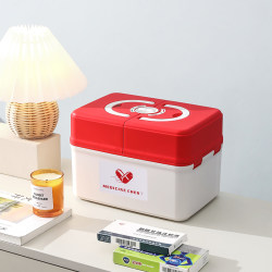 Kids Baby Medicine Box Heart Small Medicine Box For Home Dormitory Family Multi-Layer Large Capacity Company Storage Box