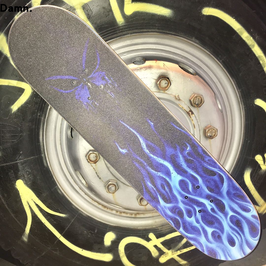 Ðamn.damn skateboard sandpaper New Flame Butterfly Double Warp Longboard Coarse Sand ins same sandpaper