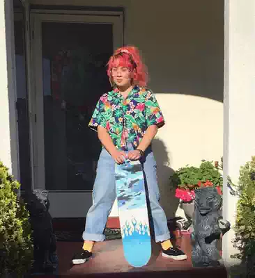 ETH am DAMN flame sandpaper skateboard sandpaper ins same blue flame long board DIY sandpaper