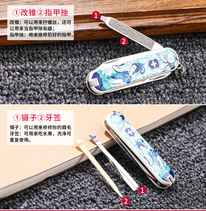 Bản gốc Vickers dao quân đội Thụy Sĩ Mô hình màu đa chức năng gấp dao nhỏ 0,6223.L1309 dao xếp đa năng victorinox