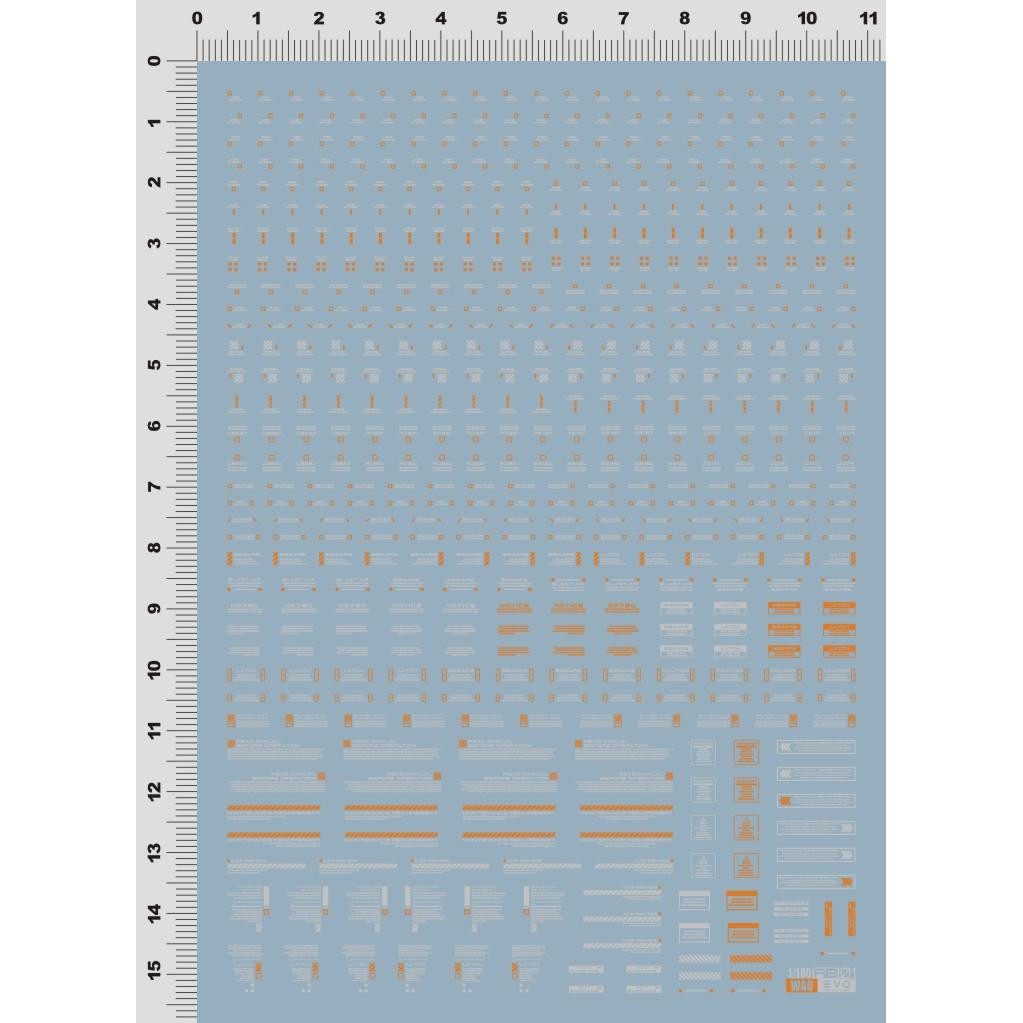 (EVO) MG RB01-4 HIQ style (general warning system) special water sticker (fluorescent orange and white)