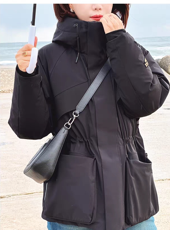 Clearance Sale~ High-Quality Thickened Goose down Jacket, Outdoor Hooded Loose-Fit Waist-Tied White Goose down Coat for Women, Mid-Length Style