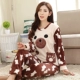 Đồ ngủ nhung san hô của phụ nữ mùa đông dày ngọt ngào dễ thương phù hợp với flannel Sinh viên Hàn Quốc mùa xuân và mùa thu dịch vụ nhà những kiểu đồ bộ may đẹp