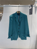 Design Sensation Niche Womens Dress Grid Suit GUNU Valley Slave Retro Cut Loose Tide West Suit Jacket