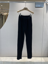 gunu valley slave retro high waist 100 plexe fashion wide leg casual long pants female display slim black tug straight drum pants