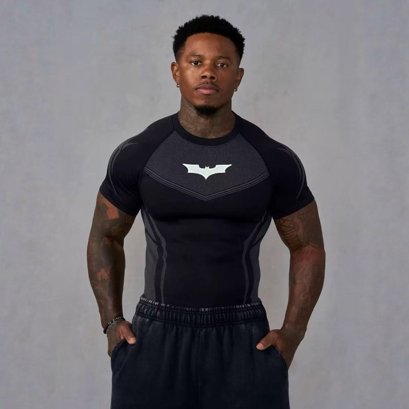 Youngla American Style Summer New Men's Tight-Fitting T-Shirt Jogger Sports Fitness Running Training Quick-Drying Short-Sleeved Shirt Youngla American Style Summer New Men's Tight-Fitting T-Shirt Jogger Sports Fitness Running Training Quick-Drying Short-Sleeved Shirt