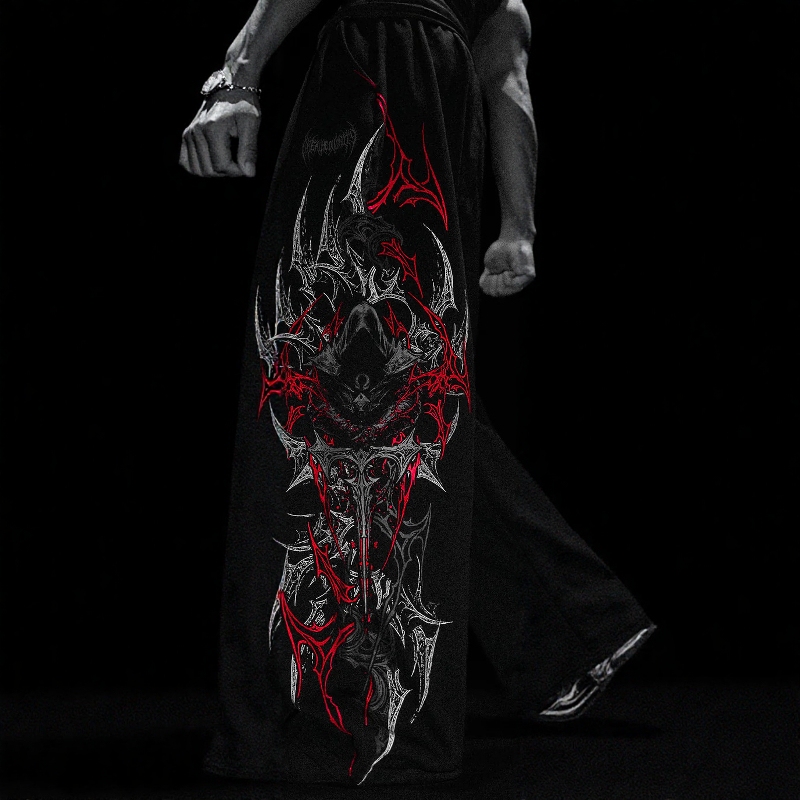 Breathedivinity American Style Trendy Men's Sports Pants Jogging Fitness Printed Casual Straight-Leg Long Pants for Women