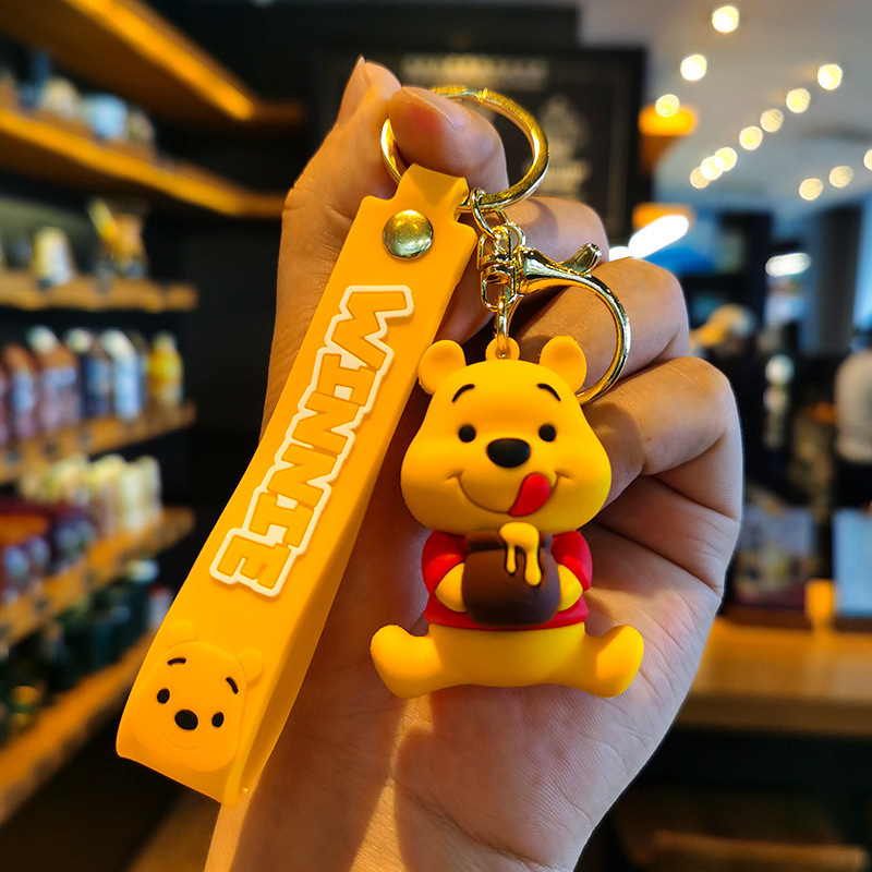 Cartoon Keychain Couple Backpack Pendant Creative Car Accessories Key Chain Doll Pendant Winnie the Pooh