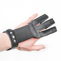 Leather hand-made archery protector three-finger Mediterranean shooting guard