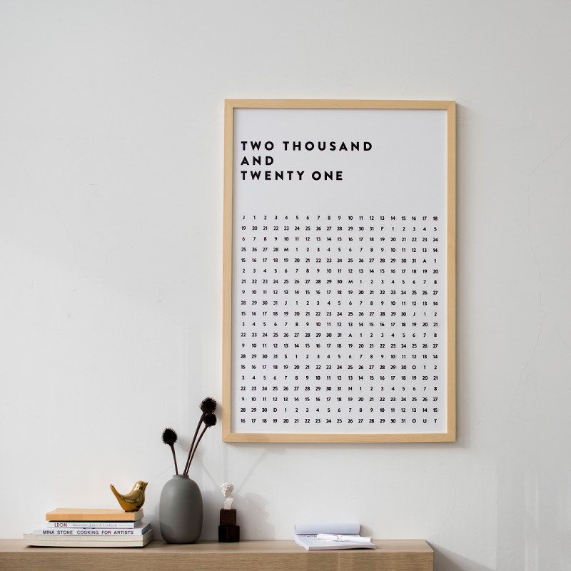 elekoo Time lapse calendar 2021 Creative ins wind calendar wall calendar Simple Nordic style big decorative painting