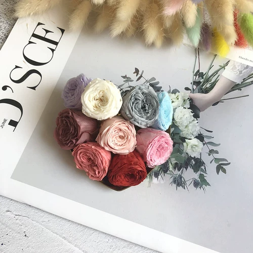 Eternal Life DIY Материал AAA2-3 см Аустин Роуз Домашний Цветный Цветный Ключ Ключ Греи Главный Цветок