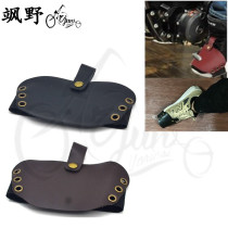 Motorcycle retro retrofit genuine leather hanging gear change gear shoe-changing rubber protective sheath Changing Gear Lever Pad gear