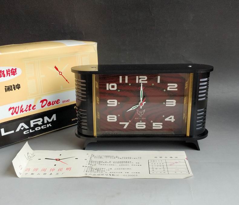 Inventory new cartridge with original box 1993 white dove electrowood iron machinery alarm clock old seat clock