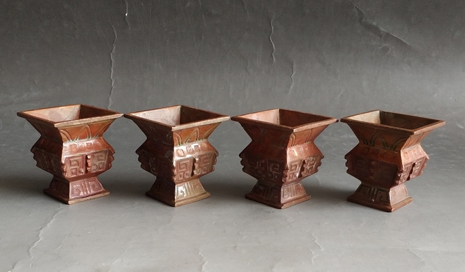 50 Years Chen BreyMaotai 50 Years Wine Box Inside Gift Red Bronze Wine Glasses Square Wine Bottles Red Copper Wine Baron Meds 