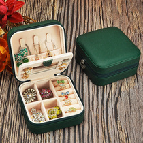 Portable jewelry box female travel simple Korean jewelry bag Princess small ring earrings jewelry jewelry storage box