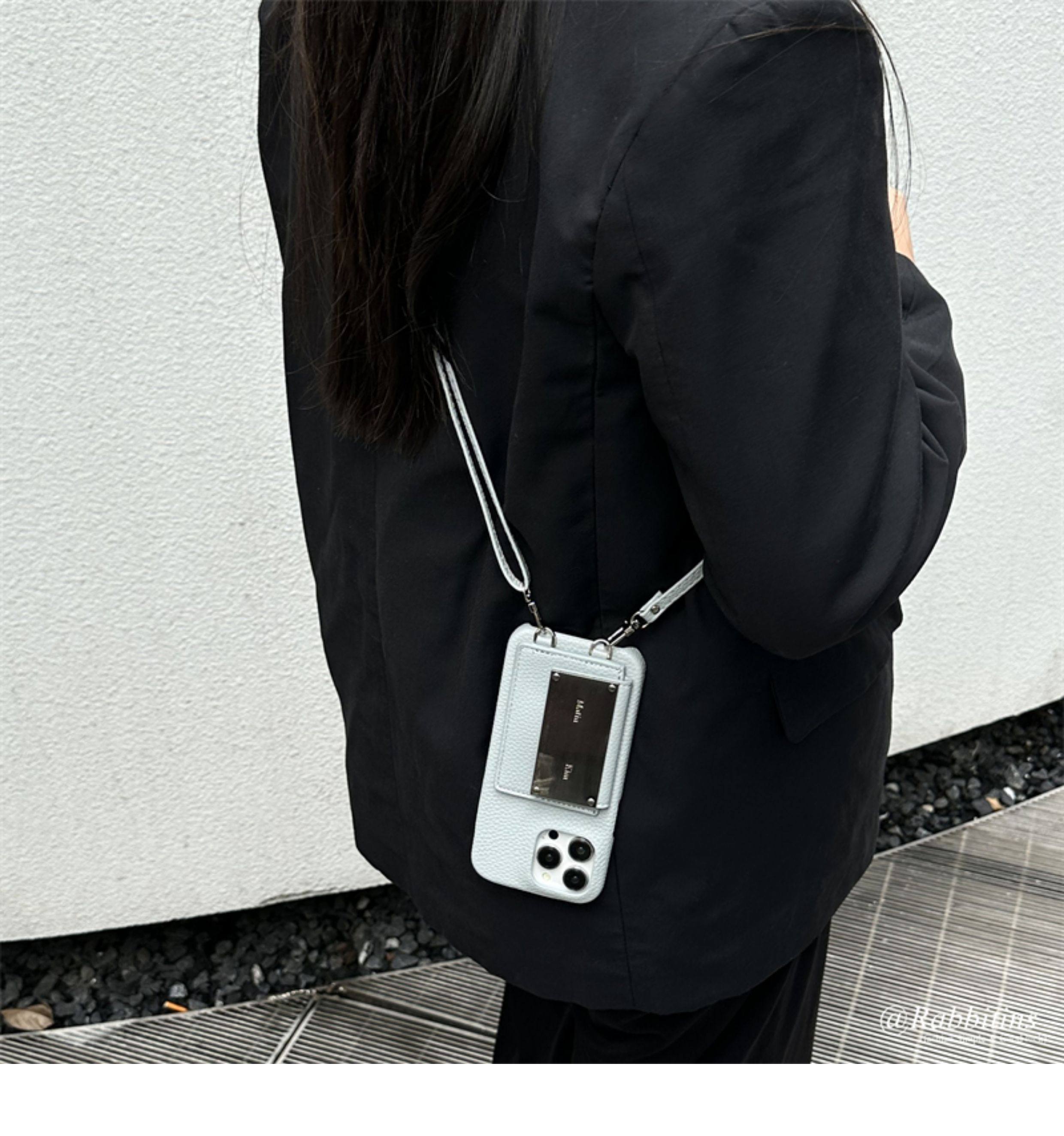 Korean Design Matin Kim Niche Leather Minimalist Crossbody Case