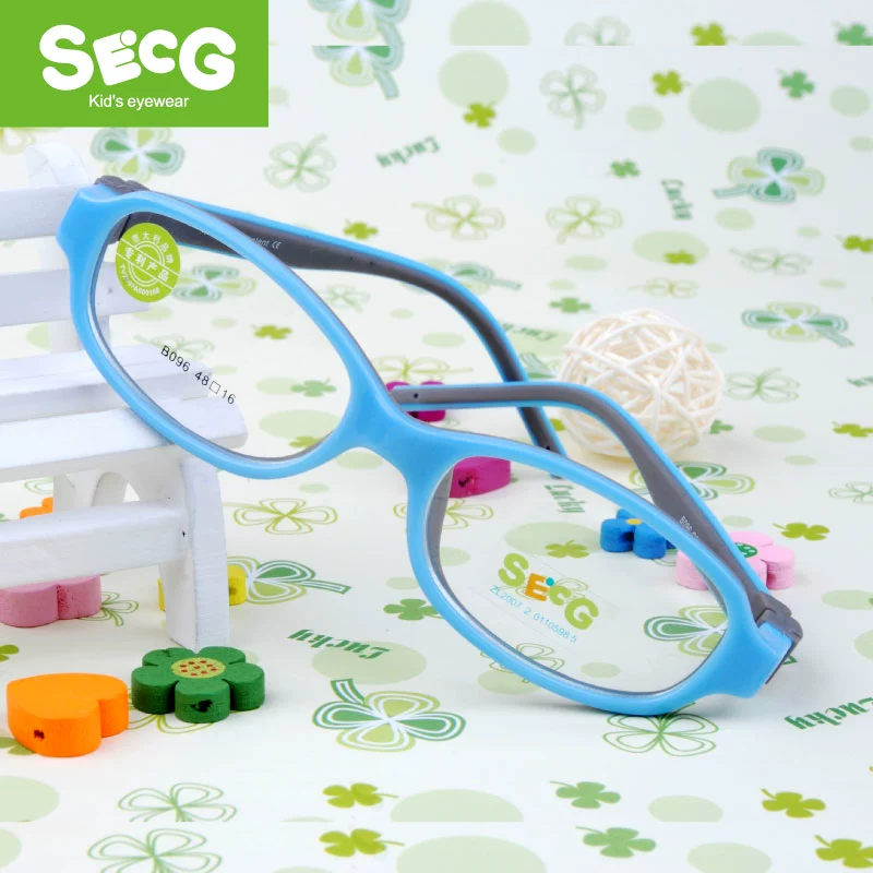 Nhãn hiệu kính trẻ em SECG khung kính B096 cận thị và viễn thị, nhược thị và lác mắt học sinh quang học - Kính khung