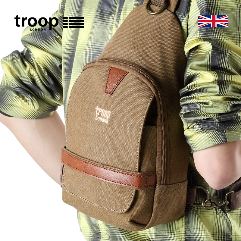 Troop chest bag men's canvas messenger chest bag large-capacity fashion casual retro sports shoulder chest bag tide brand