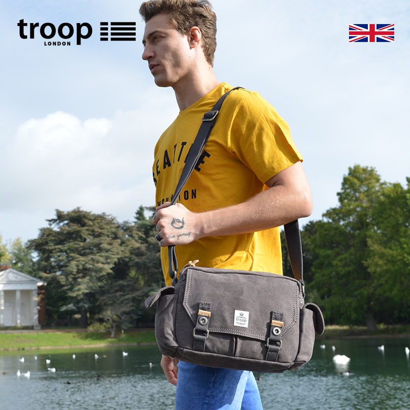 Troop Leisure Single Shoulder Men's Bag Youth Minimalist Sloping Cross-Pack Fashion New Diagonal Satchel Cloth Bag Crosswalk Mailbag