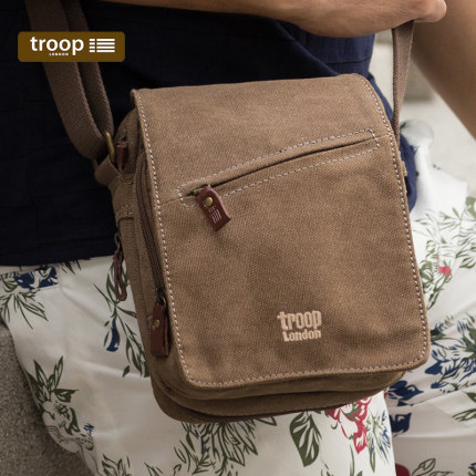 Troop shoulder bag canvas men's new fashion diagonal bag casual simple messenger British retro messenger bag