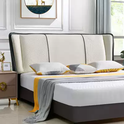 Headboard soft bag leather art double 2021 New bedside backrest board solid wood floor technology cloth bedside soft bag