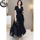 Summer 2023 new high-end counter fashion wide wife slim temperament large size loose elegant age-reducing dress