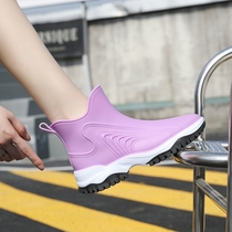 Autumn Winter Rain Shoes Women Fashion Exterior Wear Non-slip Short Drum Rain Boots Waterproof Shoes Light Car Wash Buy Vegetable Kitchen Shoes Glue Shoe Tide