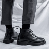 Martens, черные осенние челси в английском стиле, из натуральной кожи